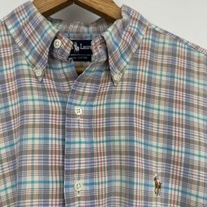 Ralph Lauren Polo‎ Men's Classic Fit Pony Multicolor Plaid Oxford Shirt Large